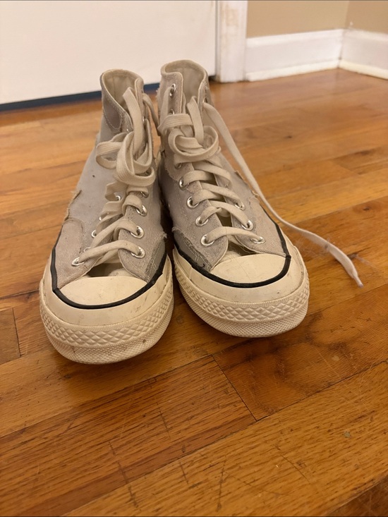 Converse Shoes - Converse High Top Sneakers in Light Gray and Off-White
